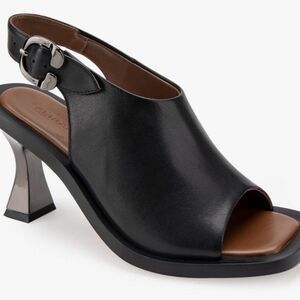 Aerosoles women canal heeled Sandals size 10, Nnt black leather